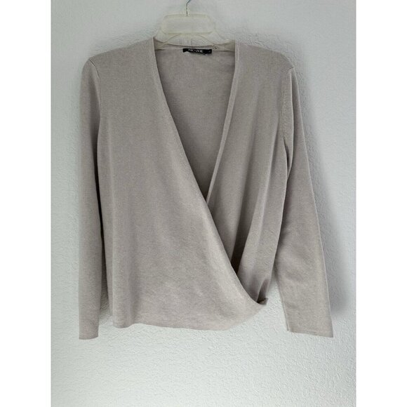 NIC+ZOE Women 4-Way Convertible Wrap Sweater Cardigan L Cotton Lyocell Lagenlook - Picture 1 of 9